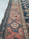 4'3 x 7' love worn antique Kurdish Rug - Blue Parakeet Rugs