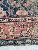4'3 x 7' love worn antique Kurdish Rug - Blue Parakeet Rugs