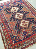 5'1 x 6'6 Antique Persian Afshar Rug (#1295) - Blue Parakeet Rugs