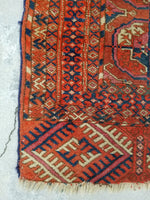 2'7 x 3'10 antique Tribal Turkmen / Turkoman Rug / Small Antique Rug (#1300) - Blue Parakeet Rugs