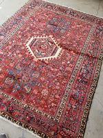 5' x 6'5 antique Persian Heriz Gharajeh tribal rug (#1305ML) - Blue Parakeet Rugs