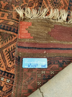 6'3 x 12'3 antique nomadic Baluch Rug (#1308) - Blue Parakeet Rugs