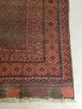 6'3 x 12'3 antique nomadic Baluch Rug (#1308) - Blue Parakeet Rugs