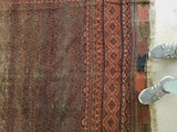 6'3 x 12'3 antique nomadic Baluch Rug (#1308) - Blue Parakeet Rugs