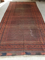 6'3 x 12'3 antique nomadic Baluch Rug (#1308) - Blue Parakeet Rugs