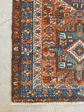 2'11 x 11'9 Antique tribal Heriz Runner / Skinny Vintage Runner (#1328) - Blue Parakeet Rugs