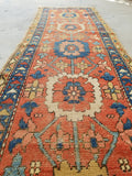 2'5 x 8'5 Antique Persian Heriz Runner / Skinny Vintage Runner (#1338) - Blue Parakeet Rugs