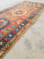 2'5 x 8'5 Antique Persian Heriz Runner / Skinny Vintage Runner (#1338) - Blue Parakeet Rugs