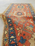 2'5 x 8'5 Antique Persian Heriz Runner / Skinny Vintage Runner (#1338) - Blue Parakeet Rugs
