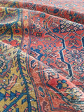5'2 x 6' Antique Persian Square rug #1340 / 5x6 Vintage rug - Blue Parakeet Rugs