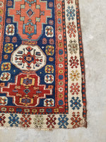 2'9 x 13'8 Skinny Antique Caucasian runner #1919 / 3x14 Vintage runner - Blue Parakeet Rugs