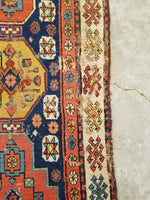 2'9 x 13'8 Skinny Antique Caucasian runner #1919 / 3x14 Vintage runner - Blue Parakeet Rugs