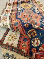 2'9 x 13'8 Skinny Antique Caucasian runner #1919 / 3x14 Vintage runner - Blue Parakeet Rugs
