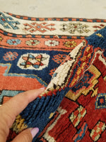 2'9 x 13'8 Skinny Antique Caucasian runner #1919 / 3x14 Vintage runner - Blue Parakeet Rugs