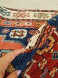 2'9 x 13'8 Skinny Antique Caucasian runner #1919 / 3x14 Vintage runner - Blue Parakeet Rugs