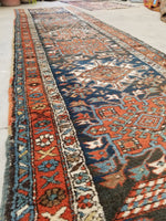 3'2 x 15'5 Antique tribal wool runner #1920 / 3x15 Vintage runner - Blue Parakeet Rugs