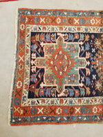 3'2 x 15'5 Antique tribal wool runner #1920 / 3x15 Vintage runner - Blue Parakeet Rugs