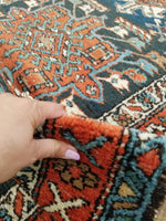 3'2 x 15'5 Antique tribal wool runner #1920 / 3x15 Vintage runner - Blue Parakeet Rugs