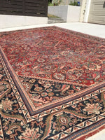 10'10 x 17'3 Oversize 1930s Mahal Rug / Large 11x17 vintage rug - Blue Parakeet Rugs