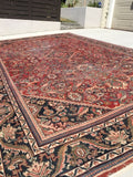 10'10 x 17'3 Oversize 1930s Mahal Rug / Large 11x17 vintage rug - Blue Parakeet Rugs