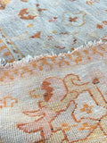 11' x 13'10" World Class Antique Turkish Oushak - Blue Parakeet Rugs