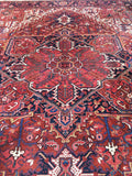 10'1" x 12'10" Vintage Heriz Rug / Large Vintage Rug / Rusty Geometric Rug - Blue Parakeet Rugs