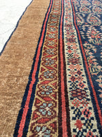 2'6 x 23'9 Camel Hair Antique Serab Rug / Long skinny Runner (#684) - Blue Parakeet Rugs