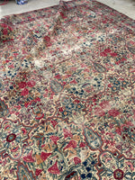 9'9 x 14'9 Antique Persian Kerman rug #910 / 10x15 Persian rug - Blue Parakeet Rugs