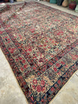9'9 x 14'9 Antique Persian Kerman rug #910 / 10x15 Persian rug - Blue Parakeet Rugs