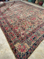 9'9 x 14'9 Antique Persian Kerman rug #910 / 10x15 Persian rug - Blue Parakeet Rugs