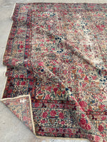 9'9 x 14'9 Antique Persian Kerman rug #910 / 10x15 Persian rug - Blue Parakeet Rugs