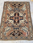 4'2 x 5'10 Antique Eagle Kazak (#1200)  / 4x6 Vintage Rug - Blue Parakeet Rugs