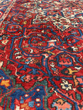 4'9 x 7' Antique floral wool rug #1891 / 5x7 vintage rug - Blue Parakeet Rugs