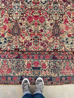 9'9 x 14'9 Antique Persian Kerman rug #910 / 10x15 Persian rug - Blue Parakeet Rugs