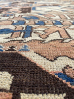 4'2 x 5'10 Antique Eagle Kazak (#1200)  / 4x6 Vintage Rug - Blue Parakeet Rugs
