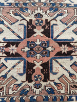 4'2 x 5'10 Antique Eagle Kazak (#1200)  / 4x6 Vintage Rug - Blue Parakeet Rugs