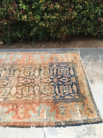 3'2 x 12'11 Antique Malayer Runner / Long Persian Runner - Blue Parakeet Rugs