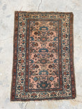 2'9 x 4' Antique 1920s Persian Malayer rug #1892 / 3x4 Vintage Rug - Blue Parakeet Rugs
