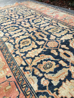 3'2 x 12'11 Antique Malayer Runner / Long Persian Runner - Blue Parakeet Rugs