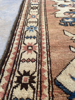 4'2 x 5'10 Antique Eagle Kazak (#1200)  / 4x6 Vintage Rug - Blue Parakeet Rugs