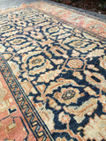 3'2 x 12'11 Antique Malayer Runner / Long Persian Runner - Blue Parakeet Rugs