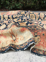 3'2 x 12'11 Antique Malayer Runner / Long Persian Runner - Blue Parakeet Rugs