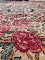 9'9 x 14'9 Antique Persian Kerman rug #910 / 10x15 Persian rug - Blue Parakeet Rugs