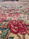 9'9 x 14'9 Antique Persian Kerman rug #910 / 10x15 Persian rug - Blue Parakeet Rugs