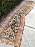 3'2 x 12'11 Antique Malayer Runner / Long Persian Runner - Blue Parakeet Rugs