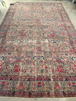 9'9 x 14'9 Antique Persian Kerman rug #910 / 10x15 Persian rug - Blue Parakeet Rugs
