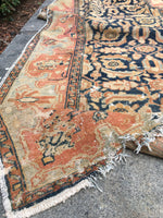 3'2 x 12'11 Antique Malayer Runner / Long Persian Runner - Blue Parakeet Rugs