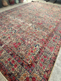 9'9 x 14'9 Antique Persian Kerman rug #910 / 10x15 Persian rug - Blue Parakeet Rugs