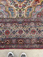 8'8 x 11'8 Antique Persian Mashhad rug #2226 / 9x12 Vintage Rug - Blue Parakeet Rugs