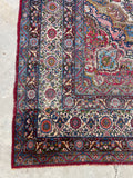 8'8 x 11'8 Antique Persian Mashhad rug #2226 / 9x12 Vintage Rug - Blue Parakeet Rugs